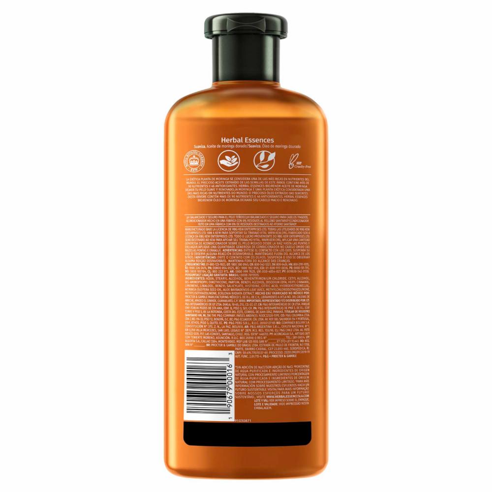 Acondicionador Biorenew Aceite Moringa Dorada HERBAL ESSENCES 400 Ml - Imagen 2