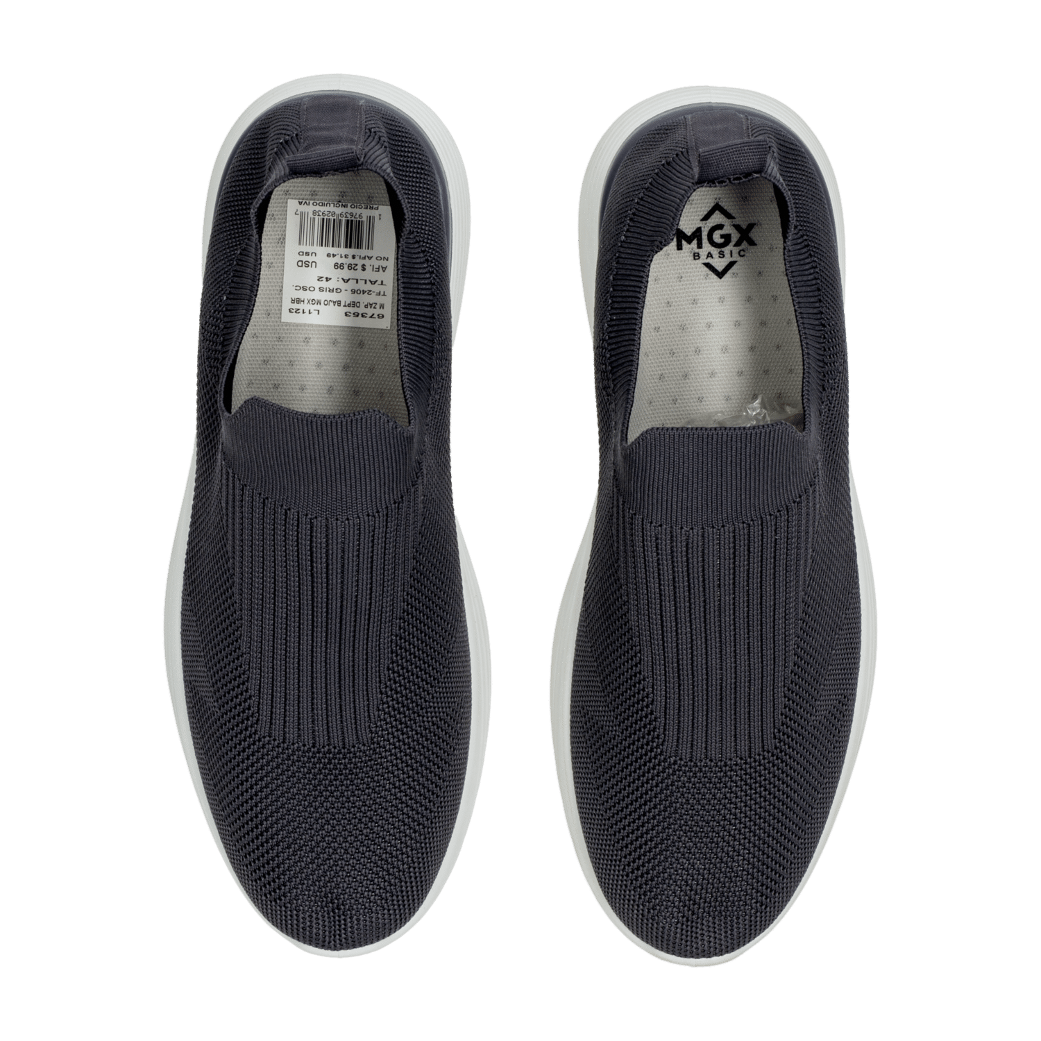 Zapatos Deportivo Bajo Sin Cordón Negro MGX BASIC