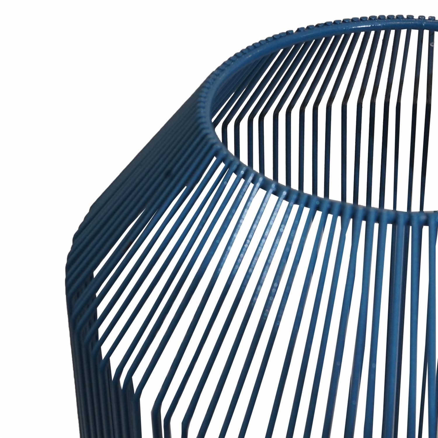 Lampara De Mesa Diseño Alambre Y Mimbre Azul Oscuro FREE HOME Unidad