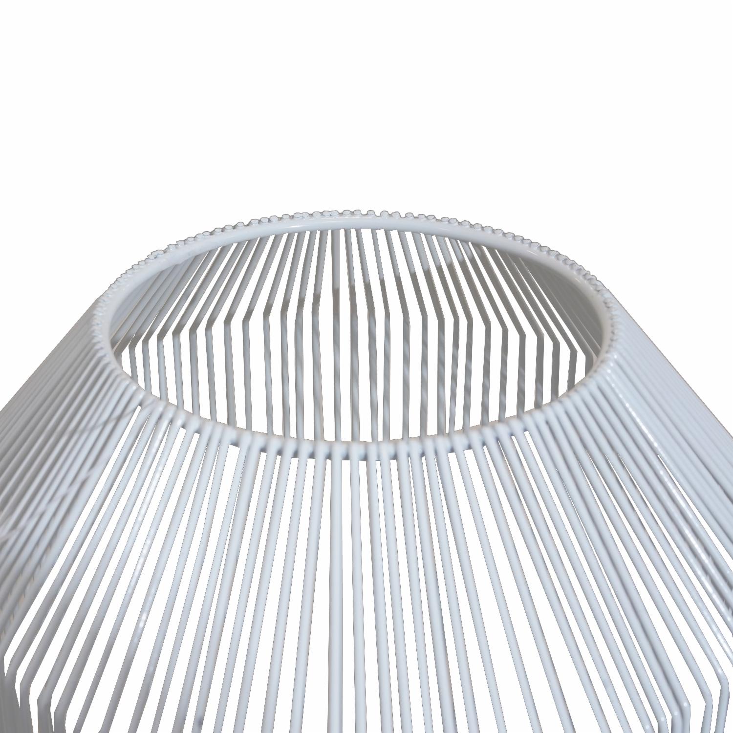 Lampara De Mesa Diseño Alambre Y Mimbre Blanco FREE HOME Unidad