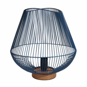 Lampara De Mesa Diseño Alambre Y Mimbre Azul Oscuro FREE HOME Unidad