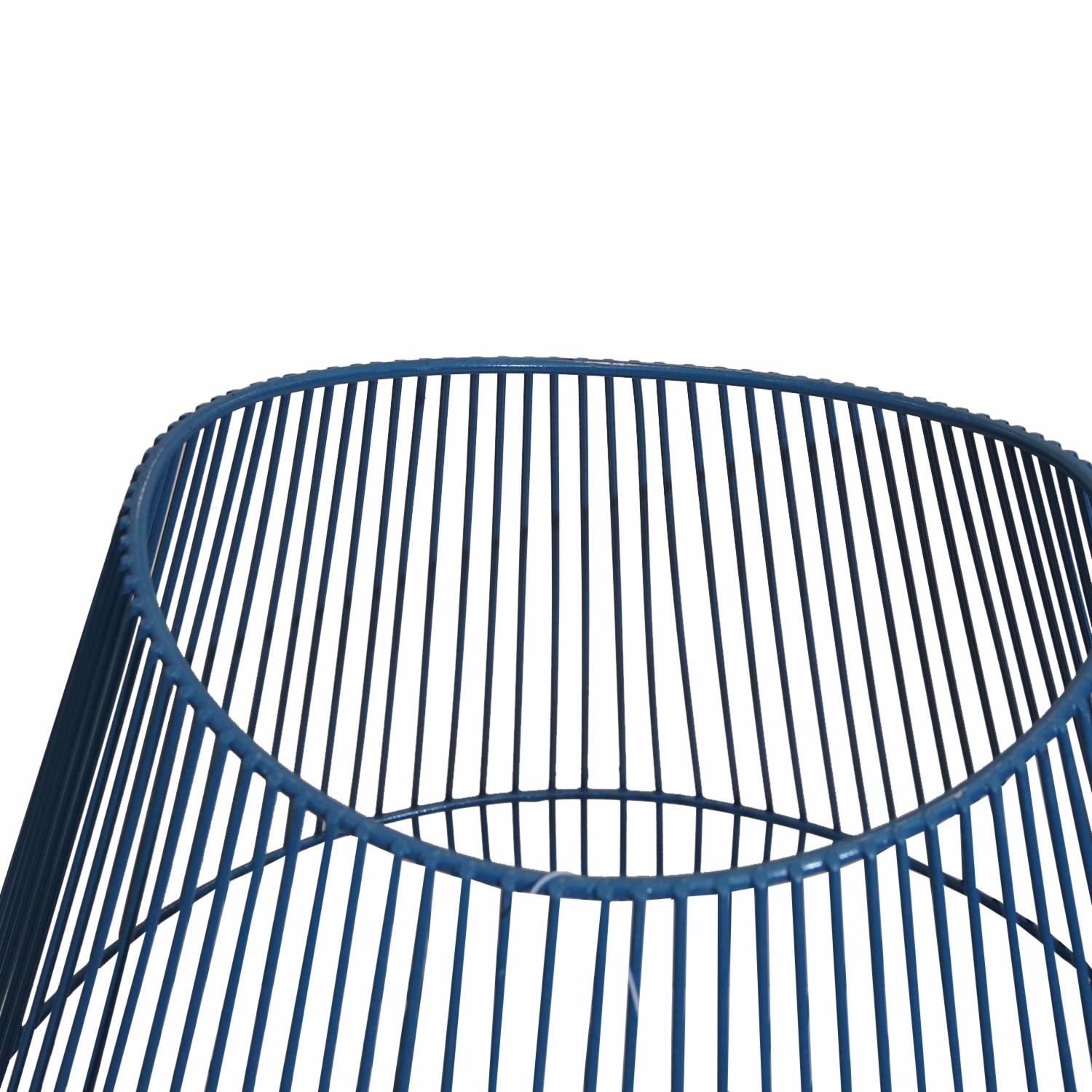 Lampara De Mesa Diseño Alambre Y Mimbre Azul Oscuro FREE HOME Unidad