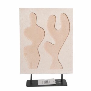 Escultura Decorativa Con Base Metálica Cuadrada FREE HOME Unidad