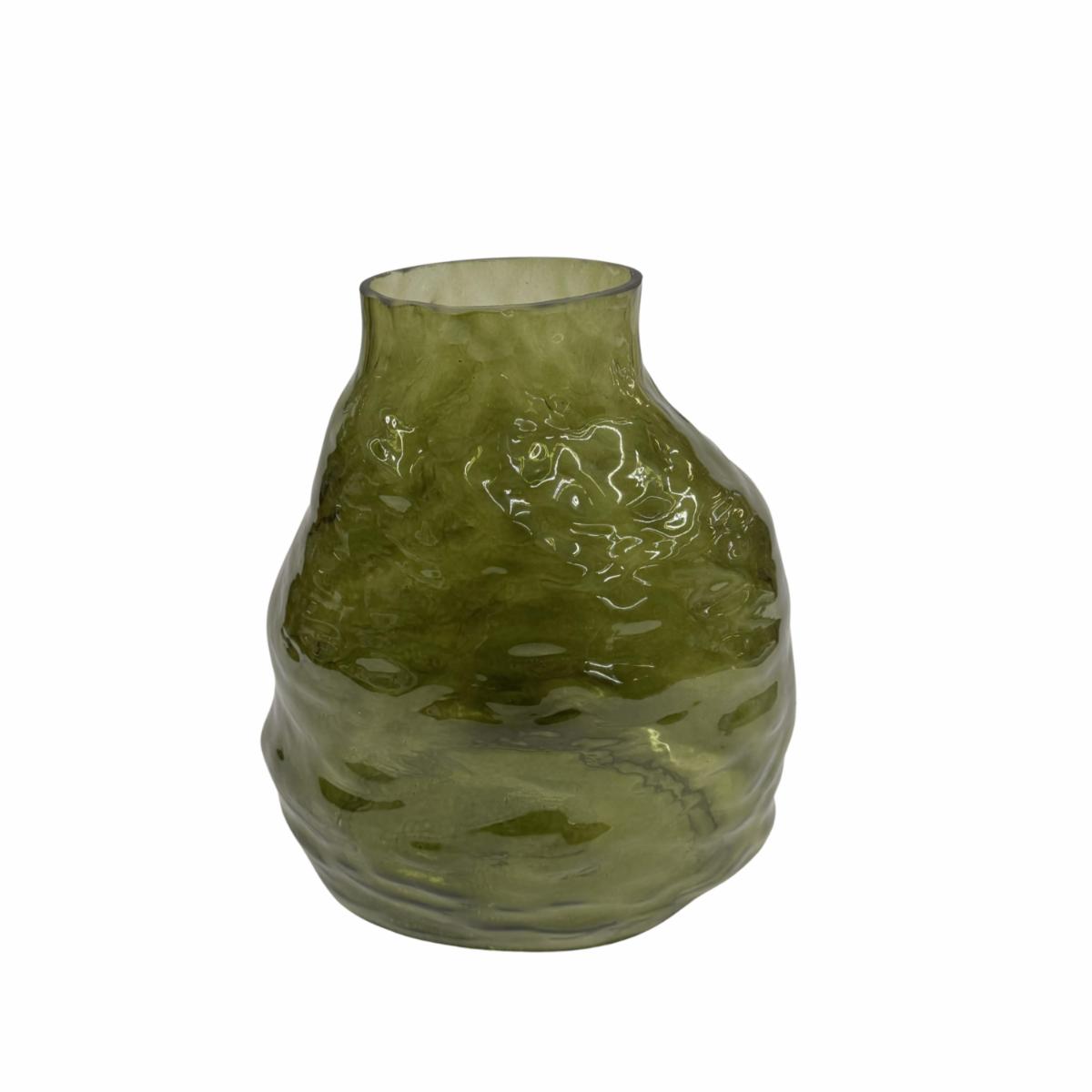 Florero Decorativo Verde Oliva Martillado FREE HOME Unidad