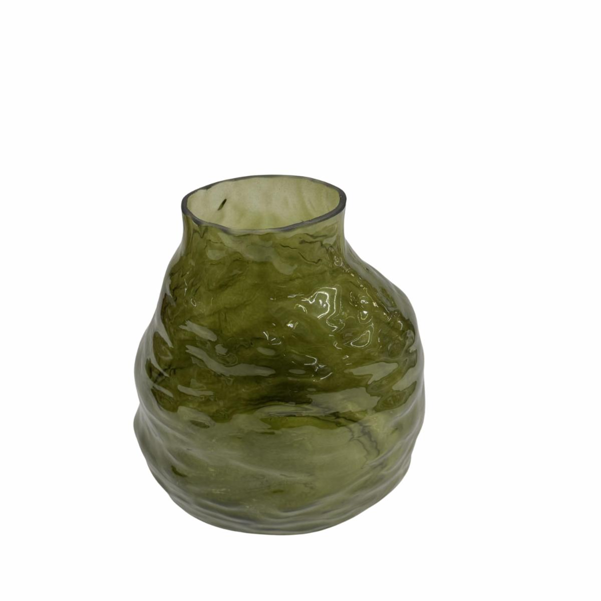 Florero Decorativo Verde Oliva Martillado FREE HOME Unidad