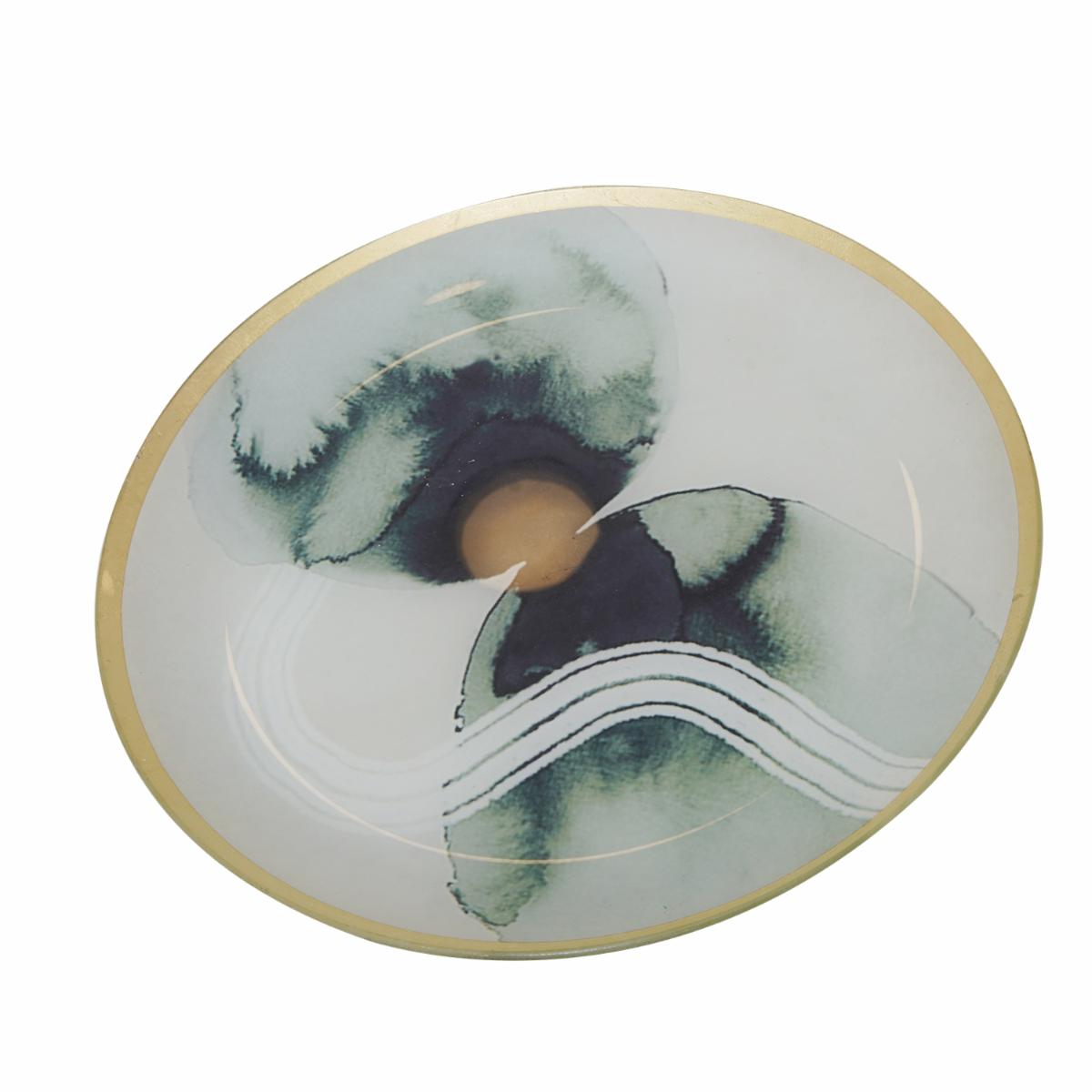 Plato Decorativo Con Base Dorada Grande FREE HOME Unidad