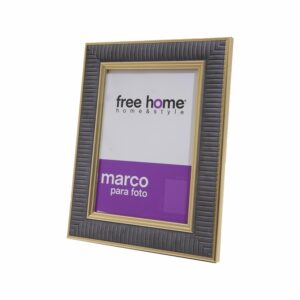 Porta Retrato Marco Gris Dorado FREE HOME 10X15 Cm
