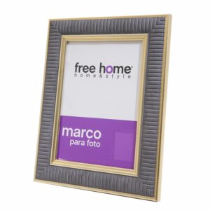 Porta Retrato Marco Gris Dorado FREE HOME 13X18 Cm