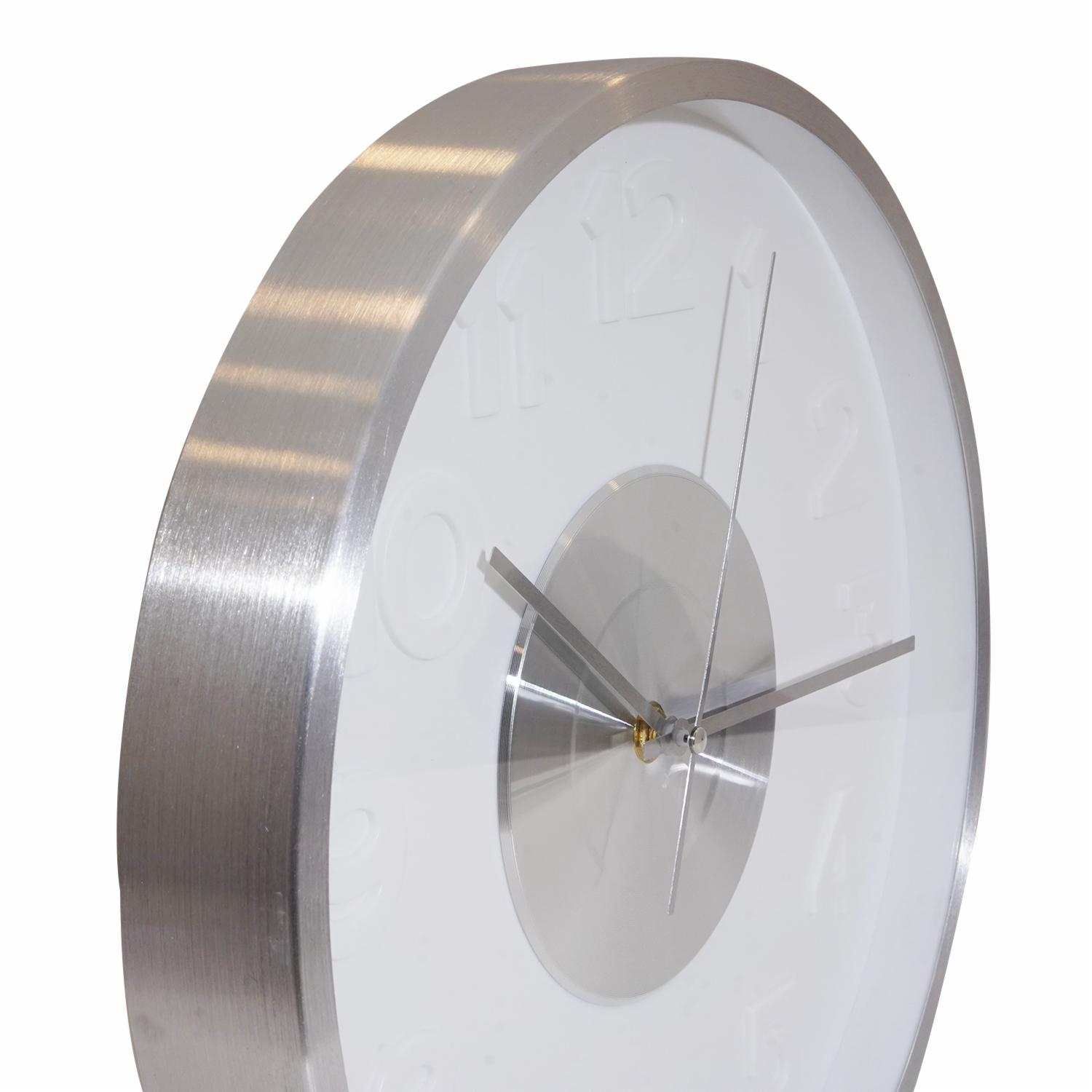 Reloj De Pared En Aluminio Color Silver FUZHOU EAGLE 30X4.3 Cm