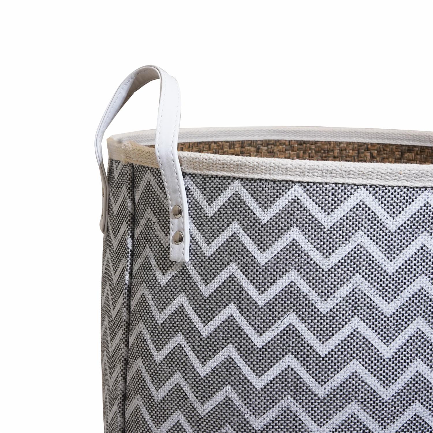 Cesta Multiusos Gris Con Líneas Blancas FREE HOME Mediano