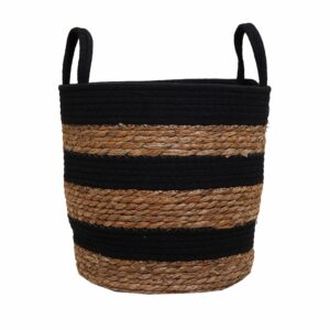 Cesto De Mimbre Color Negro FREE HOME Unidad