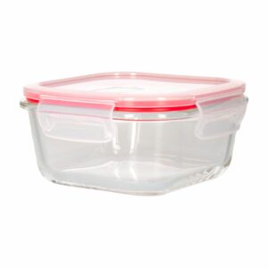 Repostero Refractario Hermético Rectangular Con Válvula Rojo Claro FREE HOME 520 Ml