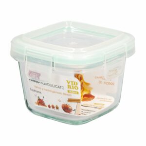 Repostero Refractario Cuadrado De Vidrio Con Tapa Hermético FREE HOME 160 Ml