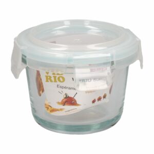 Repostero Refractario De Vidrio Redondo Con Tapa Hermético FREE HOME 130 Ml