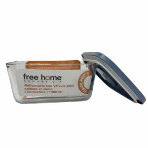 Repostero Refractario Con Válvula Y Fecha Celeste FREE HOME 1400 Ml