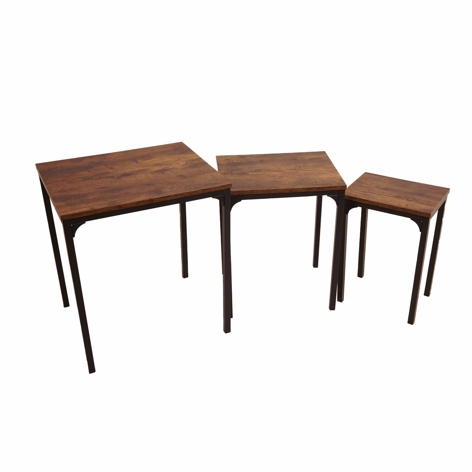 Juego De Mesas Auxiliares De Madera Y Soporte De Metal Para Decoración FUJIAN X 3 Uds