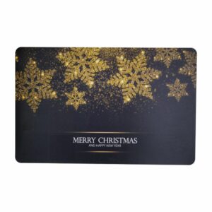 Individual Merry Christmas Negro Bombillos Dorados JOY Unidad