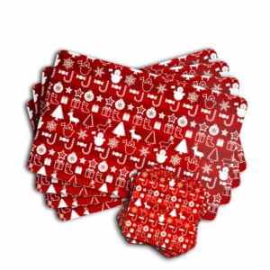 Set De Individuales Rojo Figuras Navideñas JOY Unidad