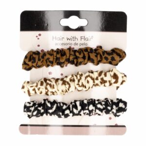 Chunchis Para Cabello Animal Print HAIR WITH FLAIR X3 Uds