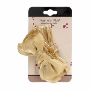 Clip Para Cabello Con Lazo Beige HAIR WITH FLAIR Unidad
