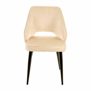 Silla Con Patas Negras Beige HY Textil