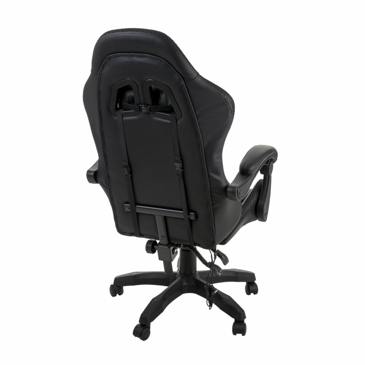 Silla Gamer Con Luz Azul Led Negro HY Luz Led Azul