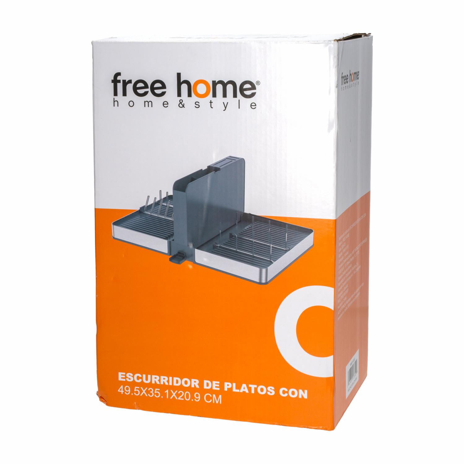 Escurridor De Platos Con División Central Premium FREE HOME 48.8X35.1X20.7 CM