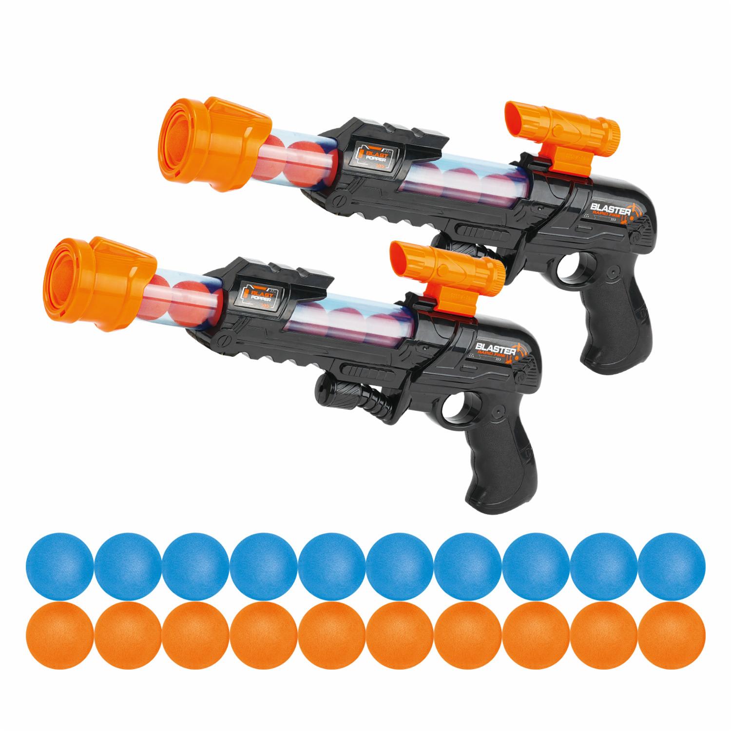 Set 2 Lanzadores Blast Popper AO-JIE Incluye 20 Pelotas De Espuma