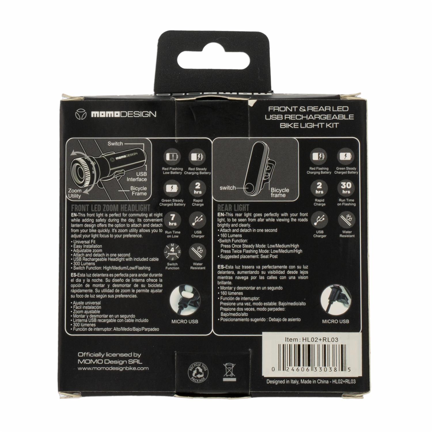 Kit De Luces Para Bicicleta MOMO Unidad
