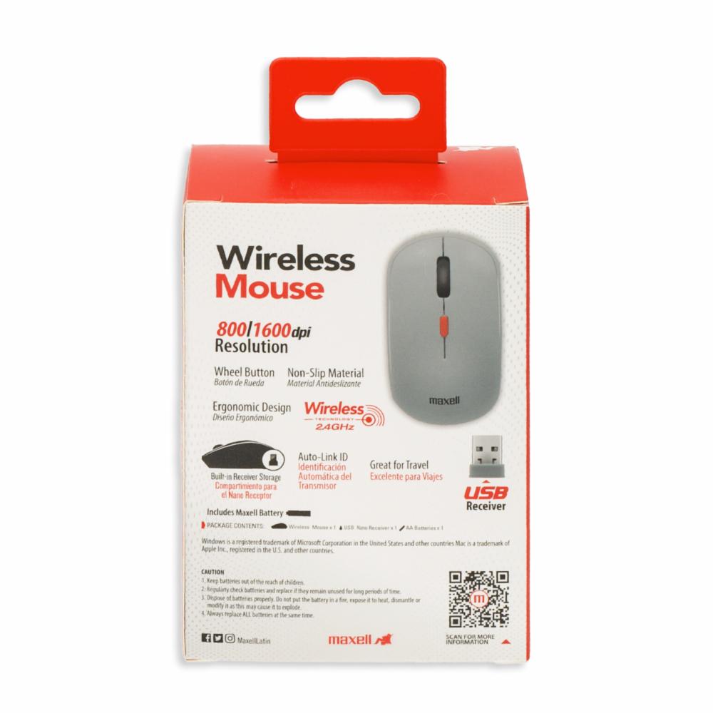 Mouse Wireless Gris MOWL-100 2.4 GHZ MAXWELL Inalámbrica - Imagen 5
