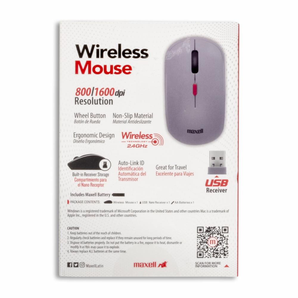 Mouse Wireless Gris MOWL-100 2.4 GHZ MAXWELL Inalámbrica - Imagen 6
