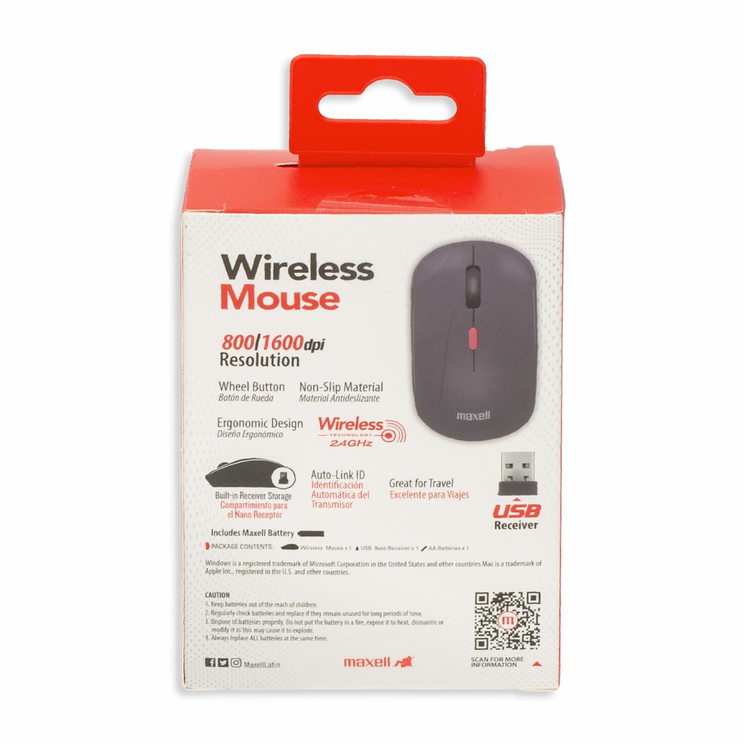 Mouse Wireless Conexión USB 1600 DPI Negro MAXELL Inalámbrica - Imagen 5