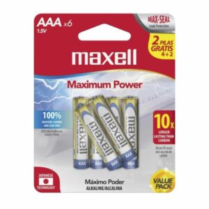 Pilas Alcalina AAA MAXELL 4 + 2 Uds