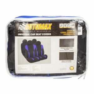 Cubre Asiento Negro Azul 08 AUTOMAX 10 Piezas
