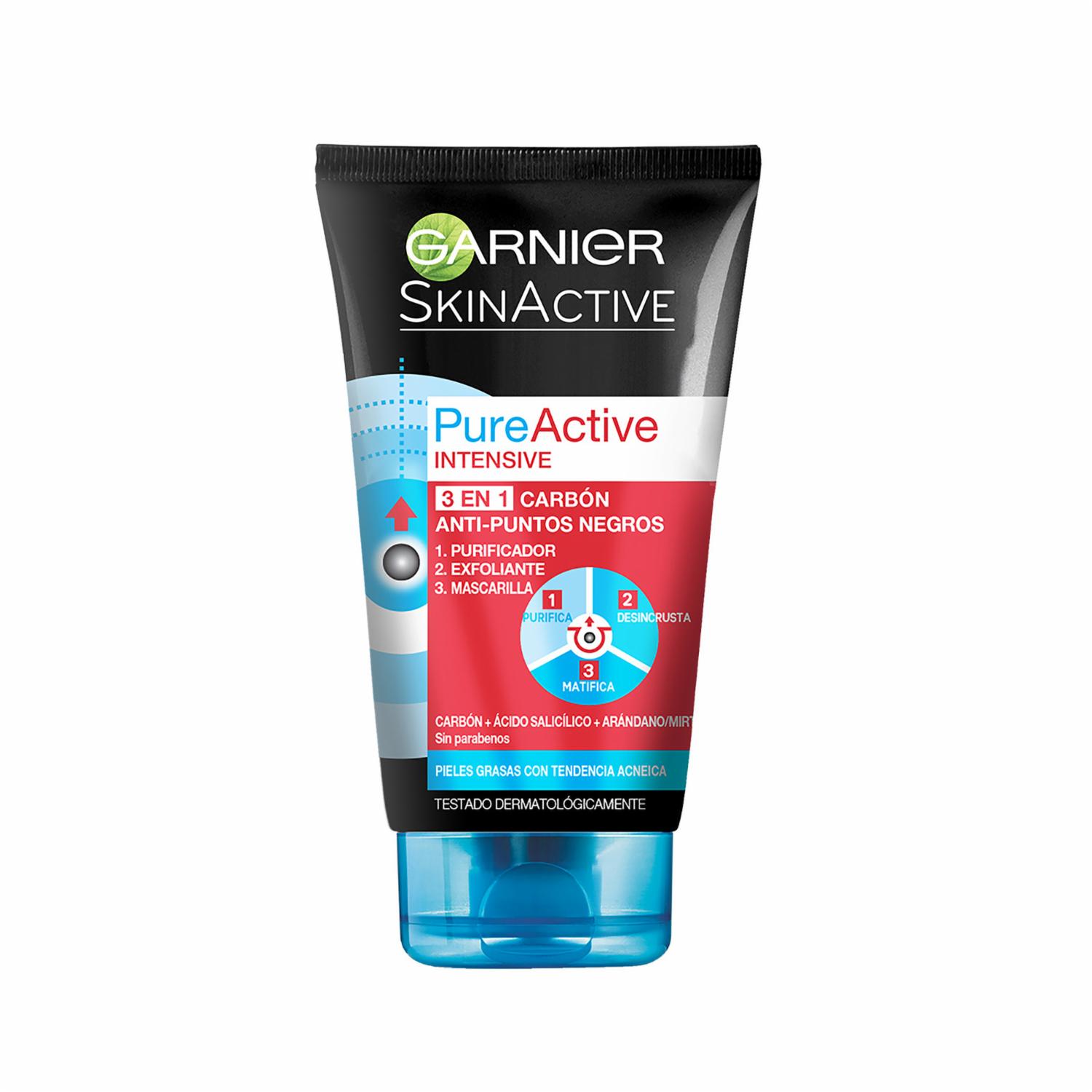 Limpiador Facial Pure Active Intensive 3 En 1 Carbón GARNIER SKIN ACTIVE 150 Ml