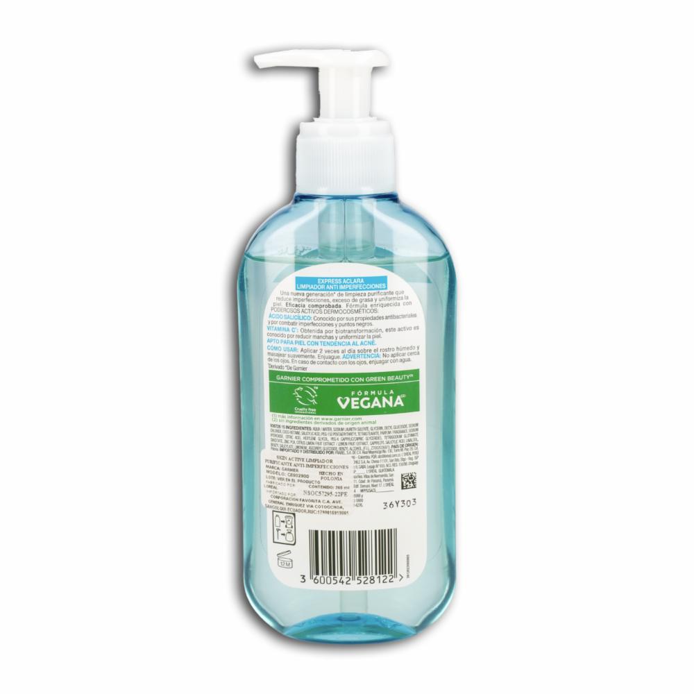Gel Limpiador Facial Express Aclarante GARNIER SKIN ACTIVE 200 Ml - Imagen 2