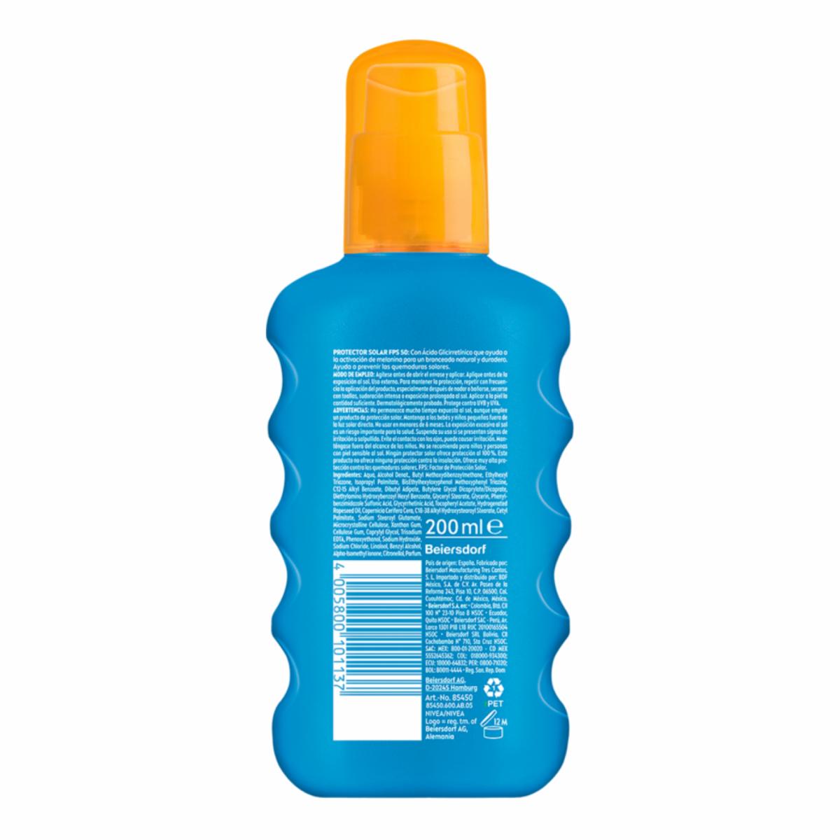 Protector Solar Facial Protect & Bronze Spf 50+ NIVEA 200 Ml