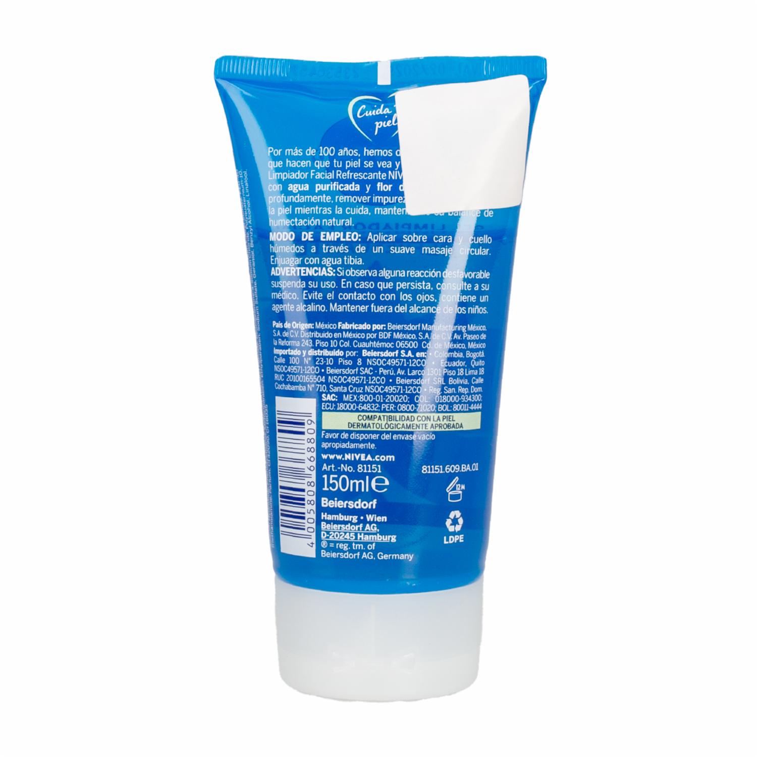 Limpiador Facial En Gel Refrescante NIVEA 150 Ml