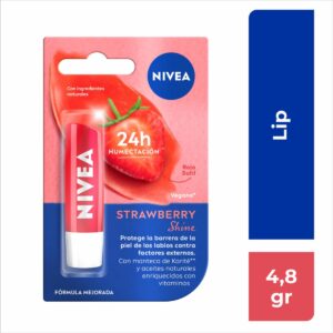 Humectante Labial Care Hidratante Fresa Shine NIVEA 4.8 G