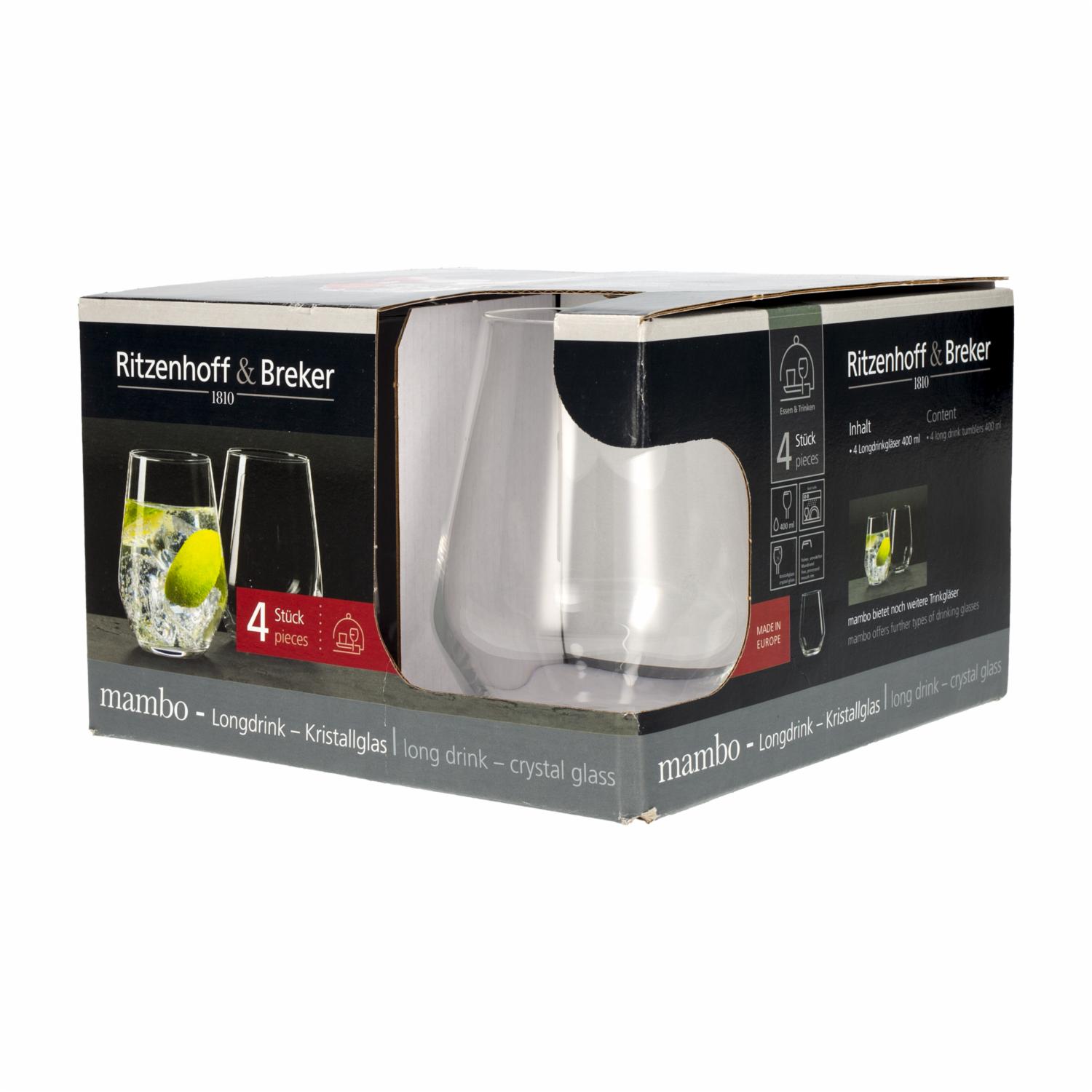 Set De Vasos Trago Largo Mambo 4X400 Ml RITZENHOFF & BREKER 813258