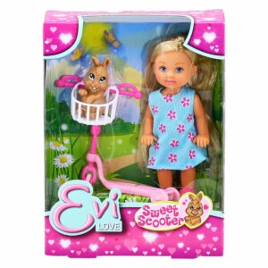 Set De Juego Muñeca Con Scooter EVI LOVE Incluye Conejo