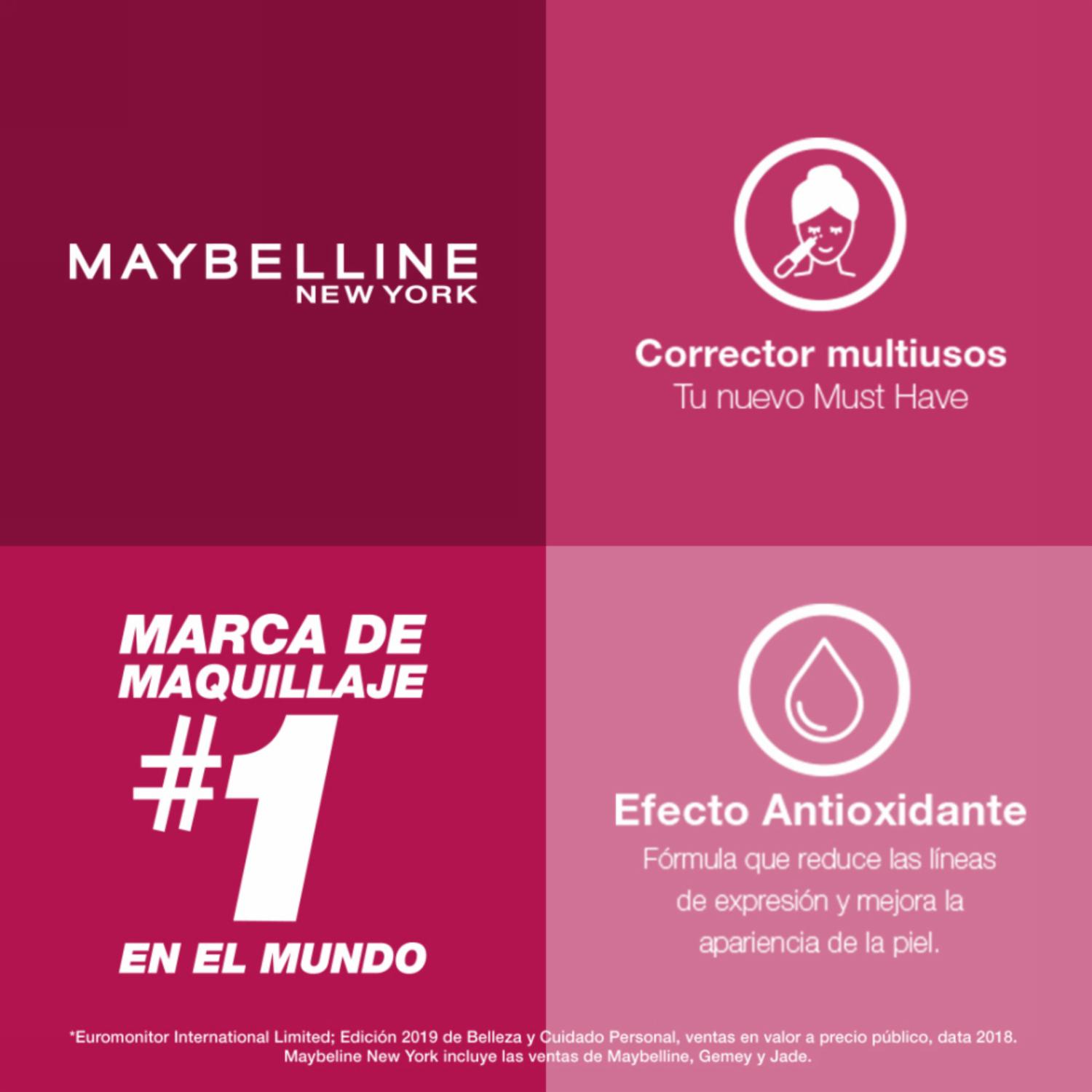 Corrector De Maquillaje Líquido Instant Age Rewind Tono Medium MAYBELLINE NEW YORK 0.2 Oz - Imagen 7