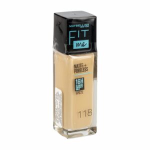 Base Liquida Fit Me + Poreless Tono 118 Lith Beige Con FPS 22 MAYBELLINE NEW YORK 30 Ml