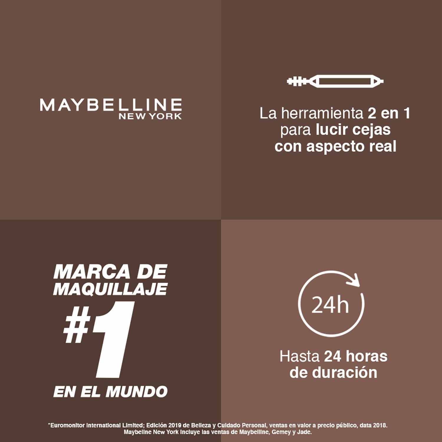 Lápiz De Cejas Build A Brow Tono 260 Medium Brown MAYBELLINE NEW YORK 0,73 G - Imagen 6