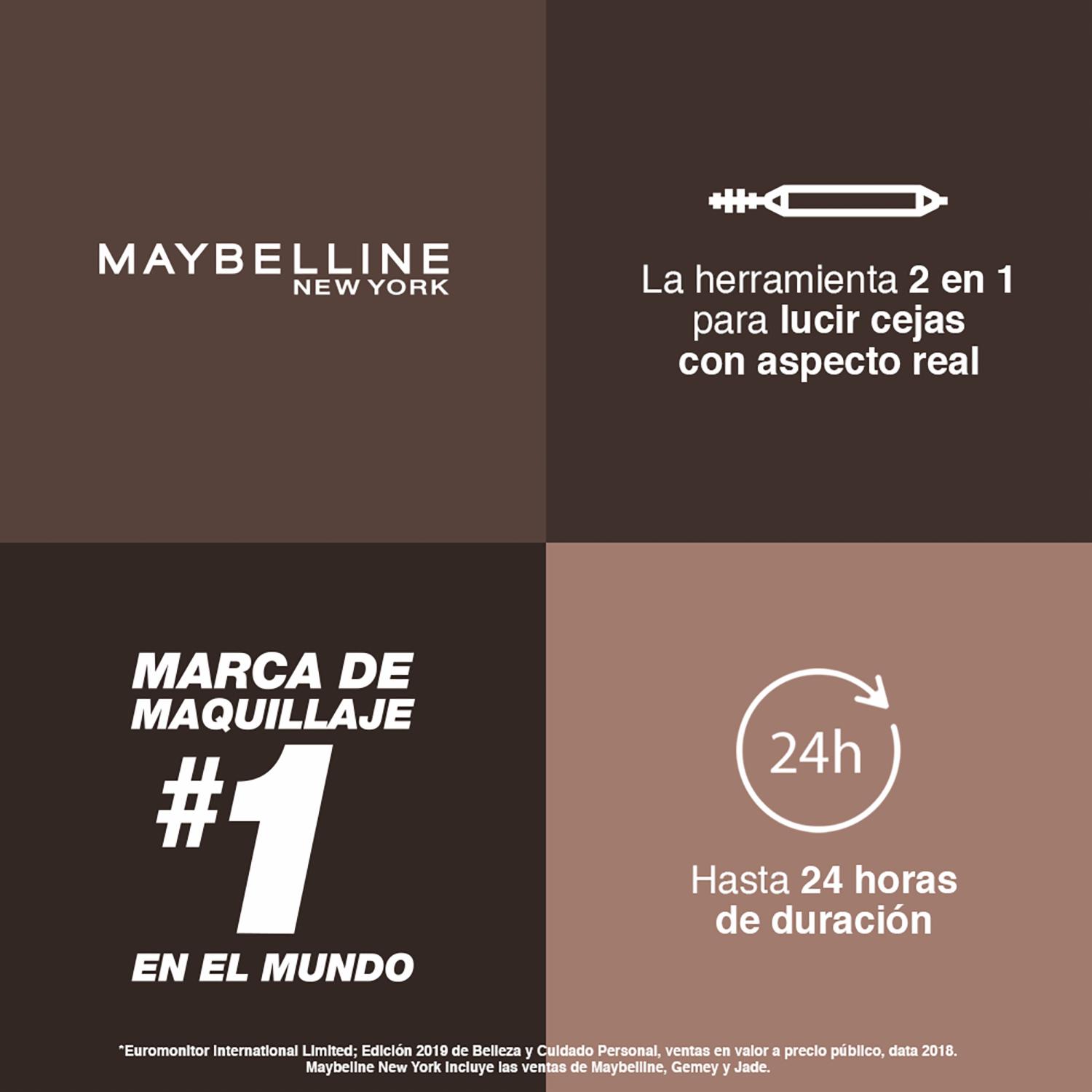Lápiz De Cejas Build A Brow Tono 255 Deep Brown MAYBELLINE NEW YORK 0,73 G - Imagen 6