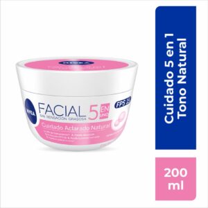 Crema Facial Cuidado Aclarado Natural 5 En 1 Sin Sensación Grasosa NIVEA 200 Ml