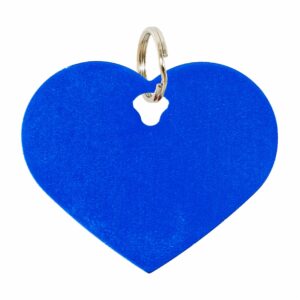 Placa Para Collar Metalica Con Forma De Corazon Color Azul DRAGON ENGRAVERS Unidad