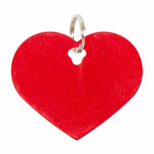 Placa Para Collar Metalica Con Forma De Corazon Color Rojo DRAGON ENGRAVERS Unidad