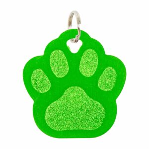 Placa Para Collar Metalica Con Forma De Huellas Color Verde DRAGON ENGRAVERS Unidad