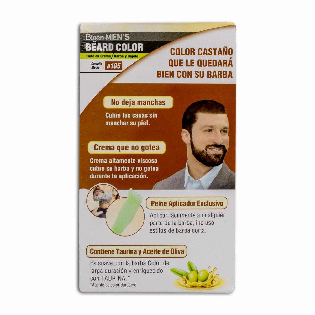 Tinte Para Barba Y Bigote Sin Amoníaco N° B.105 Castaño Medio BIGEN MEN’S 1 Kit